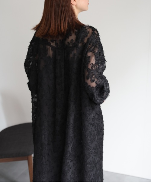 sakishimatokyo（サキシマトーキョー）の「【2WAY】ジャガードフラワー シャツワンピース（シャツワンピース・レディース・ネイビー/アイボリー/ブラック/グレー・FREE）」の15枚目の写真