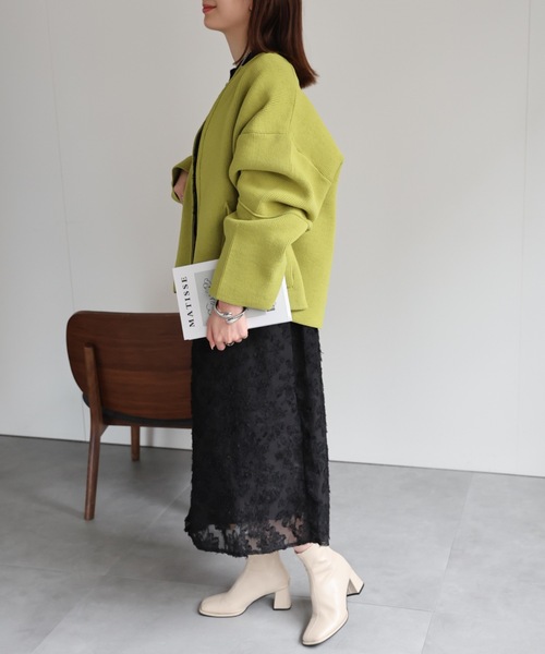 sakishimatokyo（サキシマトーキョー）の「【2WAY】ジャガードフラワー シャツワンピース（シャツワンピース・レディース・ネイビー/アイボリー/ブラック/グレー・FREE）」の16枚目の写真