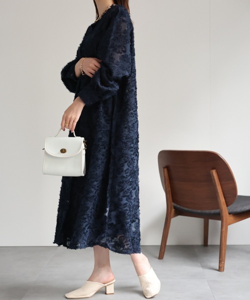 sakishimatokyo（サキシマトーキョー）の「【2WAY】ジャガードフラワー シャツワンピース（シャツワンピース・レディース・ネイビー/アイボリー/ブラック/グレー・FREE）」の11枚目の写真