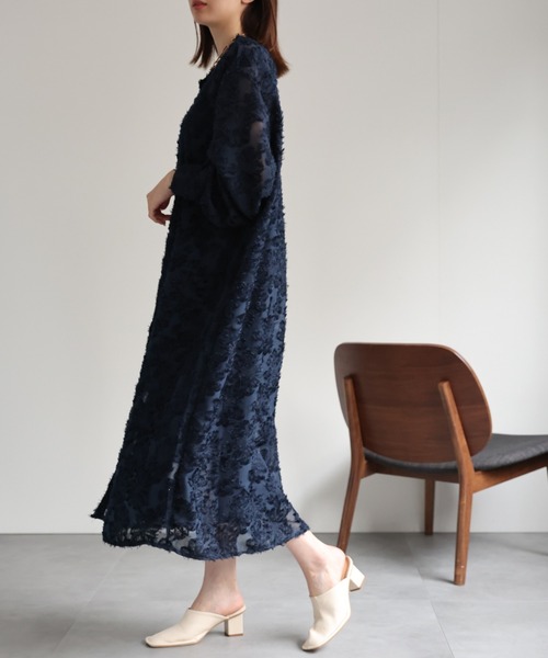 sakishimatokyo（サキシマトーキョー）の「【2WAY】ジャガードフラワー シャツワンピース（シャツワンピース・レディース・ネイビー/アイボリー/ブラック/グレー・FREE）」の12枚目の写真