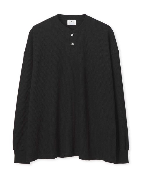 LANVIN en Bleu（ランバンオンブルー）の「ルーズフィット ヘンリーネック ワッフルロンTEE（Tシャツ/カットソー・メンズ・ネイビー/ブラック・46/52/50/48）」の14枚目の写真