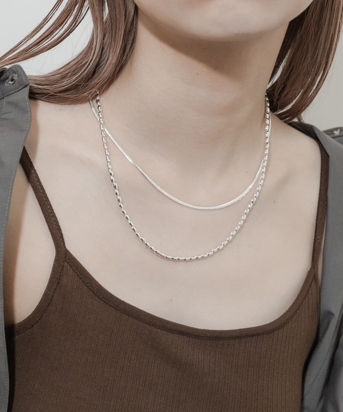 SMELLY(スメリー)の「シンプルチェーン2セットネックレス(ネックレス・レディース・シルバー・-)」の1枚目の写真