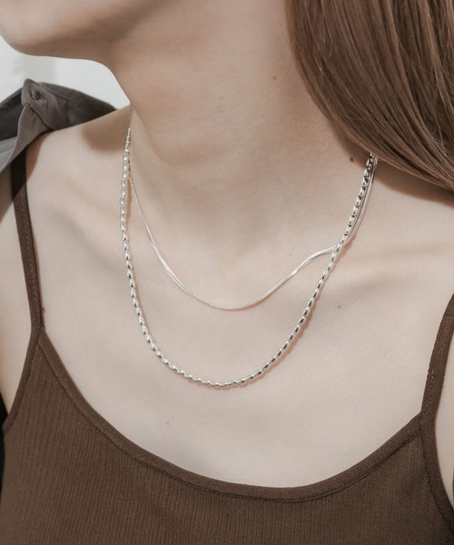 SMELLY(スメリー)の「シンプルチェーン2セットネックレス(ネックレス・レディース・シルバー・-)」の3枚目の写真