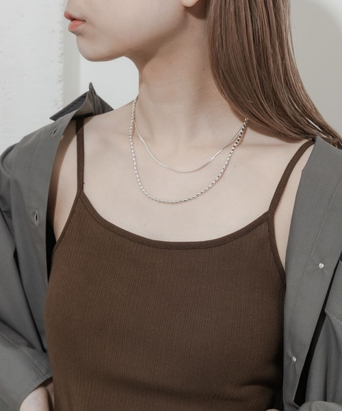 SMELLY(スメリー)の「シンプルチェーン2セットネックレス(ネックレス・レディース・シルバー・-)」の4枚目の写真