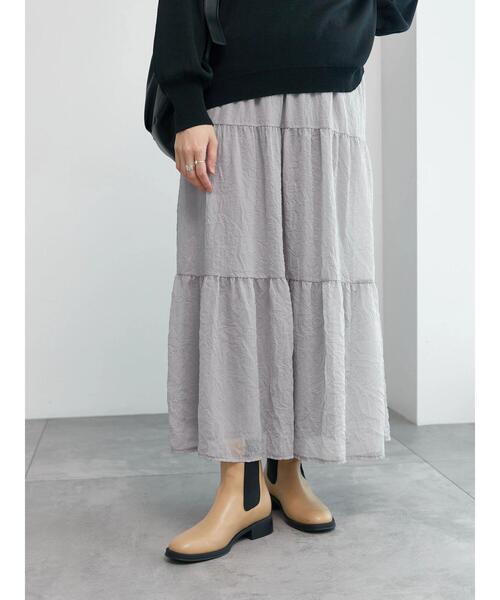 Samansa Mos2 blue（サマンサモスモスブルー）の「オーロラティアードスカート（スカート・レディース・ブラック/キナリ/グレー・F）」の5枚目の写真