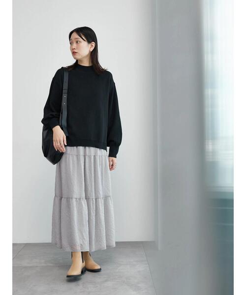 Samansa Mos2 blue（サマンサモスモスブルー）の「オーロラティアードスカート（スカート・レディース・ブラック/キナリ/グレー・F）」の7枚目の写真