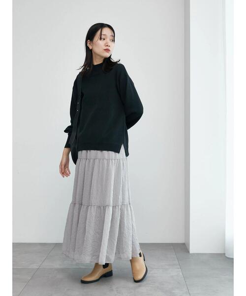 Samansa Mos2 blue（サマンサモスモスブルー）の「オーロラティアードスカート（スカート・レディース・ブラック/キナリ/グレー・F）」の8枚目の写真