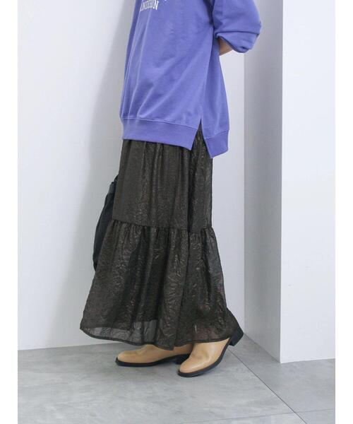 Samansa Mos2 blue（サマンサモスモスブルー）の「オーロラティアードスカート（スカート・レディース・ブラック/キナリ/グレー・F）」の12枚目の写真