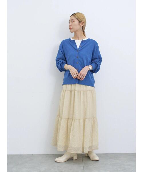 Samansa Mos2 blue（サマンサモスモスブルー）の「オーロラティアードスカート（スカート・レディース・ブラック/キナリ/グレー・F）」の19枚目の写真