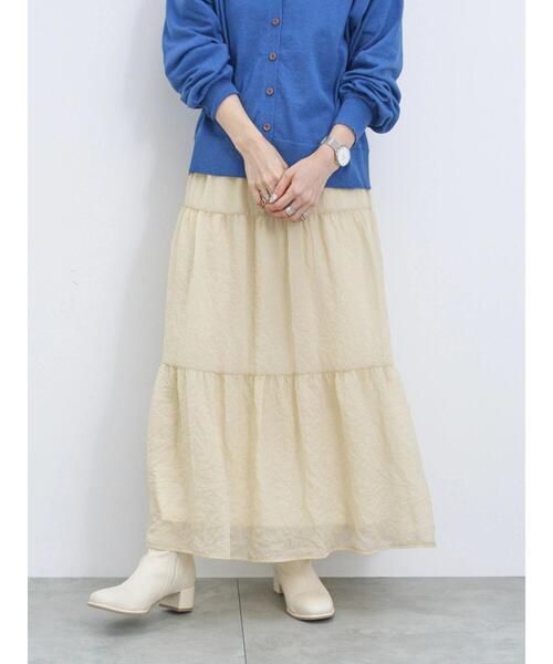 Samansa Mos2 blue（サマンサモスモスブルー）の「オーロラティアードスカート（スカート・レディース・ブラック/キナリ/グレー・F）」の20枚目の写真