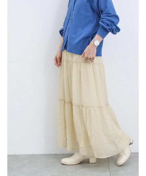 Samansa Mos2 blue（サマンサモスモスブルー）の「オーロラティアードスカート（スカート・レディース・ブラック/キナリ/グレー・F）」の22枚目の写真