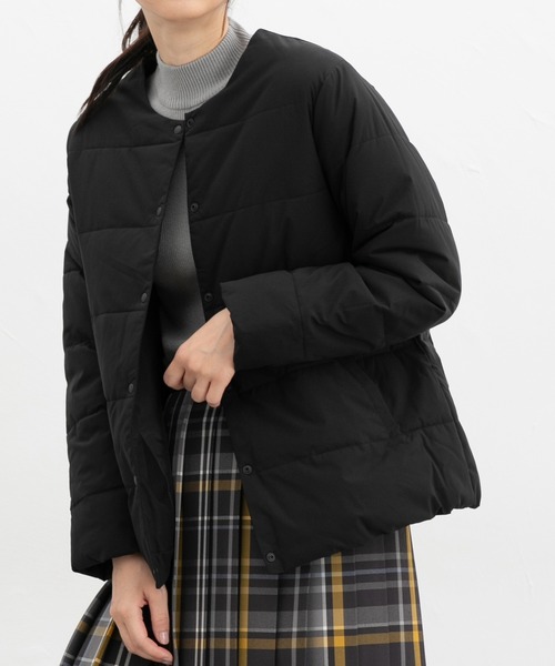 Honeys（ハニーズ）の「【非フッ素撥水加工】ノーカラーライトブルゾン（ブルゾン・レディース・ライトベージュ/ブラック/ライトカーキ/ネイビー・LL/L/M/S）」の2枚目の写真