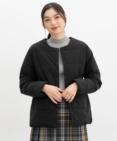 Honeys（ハニーズ）の「【非フッ素撥水加工】ノーカラーライトブルゾン（ブルゾン・レディース・ライトベージュ/ブラック/ライトカーキ/ネイビー・LL/L/M/S）」の8枚目の写真