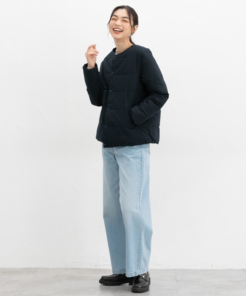 Honeys（ハニーズ）の「【非フッ素撥水加工】ノーカラーライトブルゾン（ブルゾン・レディース・ライトベージュ/ブラック/ライトカーキ/ネイビー・LL/L/M/S）」の10枚目の写真