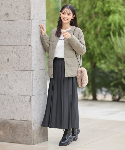 Honeys（ハニーズ）の「【非フッ素撥水加工】ノーカラーライトブルゾン（ブルゾン・レディース・ライトベージュ/ブラック/ライトカーキ/ネイビー・LL/L/M/S）」の13枚目の写真