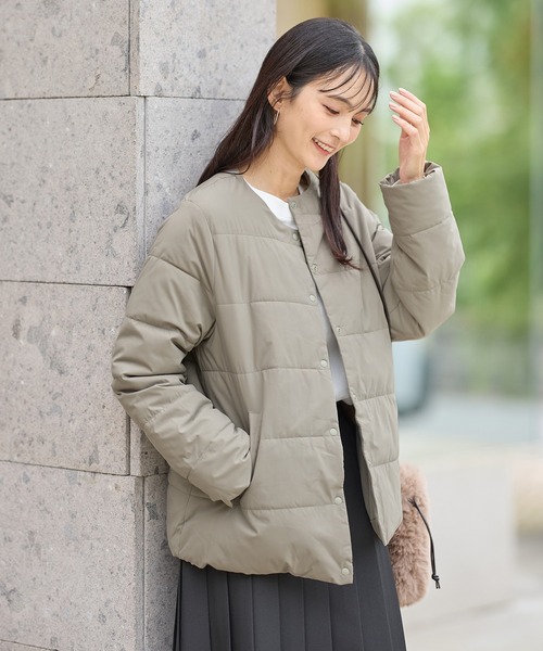 Honeys（ハニーズ）の「【非フッ素撥水加工】ノーカラーライトブルゾン（ブルゾン・レディース・ライトベージュ/ブラック/ライトカーキ/ネイビー・LL/L/M/S）」の14枚目の写真