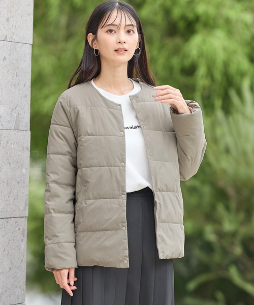 Honeys（ハニーズ）の「【非フッ素撥水加工】ノーカラーライトブルゾン（ブルゾン・レディース・ライトベージュ/ブラック/ライトカーキ/ネイビー・LL/L/M/S）」の15枚目の写真