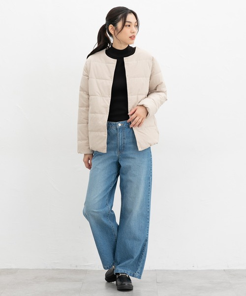 Honeys（ハニーズ）の「【非フッ素撥水加工】ノーカラーライトブルゾン（ブルゾン・レディース・ライトベージュ/ブラック/ライトカーキ/ネイビー・LL/L/M/S）」の17枚目の写真