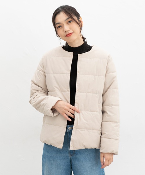 Honeys（ハニーズ）の「【非フッ素撥水加工】ノーカラーライトブルゾン（ブルゾン・レディース・ライトベージュ/ブラック/ライトカーキ/ネイビー・LL/L/M/S）」の20枚目の写真