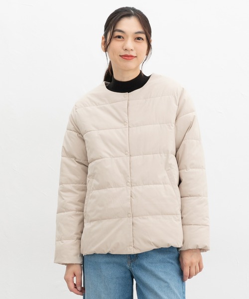 Honeys（ハニーズ）の「【非フッ素撥水加工】ノーカラーライトブルゾン（ブルゾン・レディース・ライトベージュ/ブラック/ライトカーキ/ネイビー・LL/L/M/S）」の21枚目の写真