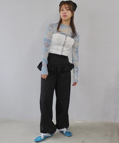 SANSeLF（サンセルフ）の「パイピングコルセットトップス【SANSeLF】sanw24a041（その他トップス・レディース・ブラック/ホワイト・FREE）」の11枚目の写真