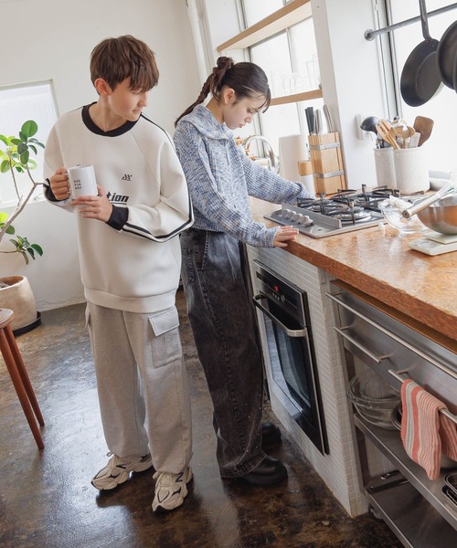 GLOBAL WORK（グローバルワーク）の「USAカットカーゴパンツ/AND YUA ANY/152626（カーゴパンツ・キッズ・ブラック/杢グレー・170cm/160cm/150cm）」の5枚目の写真