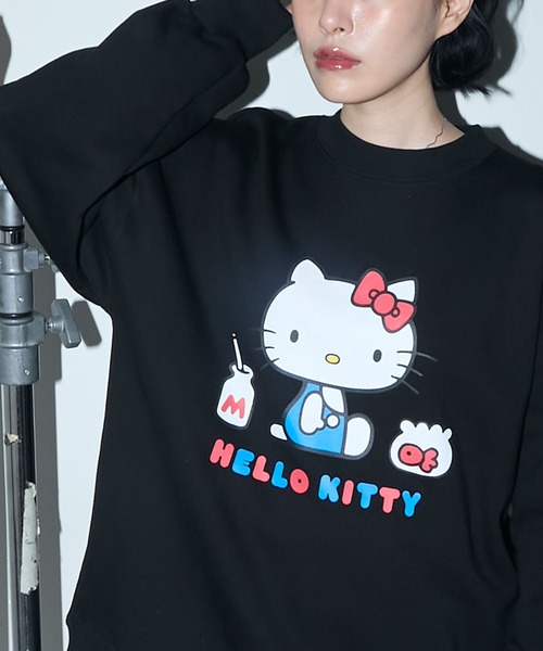 sanrio(サンリオ)の「【HELLO KITTY × forksy.】アソート レトロプリント オーバーサイズ スウェット(スウェット・レディース・アイボリー/ホワイト/ブラック系1/ブラック系・FREE)」の9枚目の写真