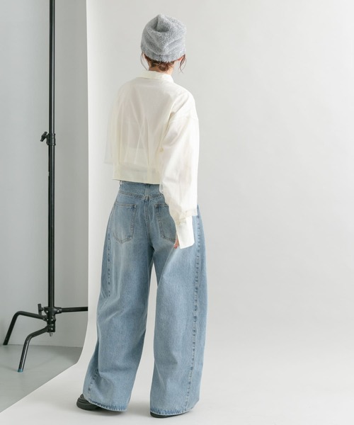 KBF（ケイビーエフ）の「チュールレイヤードクロップドシャツ（シャツ/ブラウス・レディース・アイボリー/ブルー/チャコールグレー・ONE）」の11枚目の写真