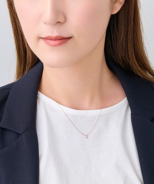 Phoebe（フィービィー）の「【金属アレルギー対応】シャイニーフチミルネックレス/全長:約39cm+3cm/ニッケルフリー（ネックレス・レディース・シャンパン/イエローゴールド/シルバー・FREE）」の6枚目の写真