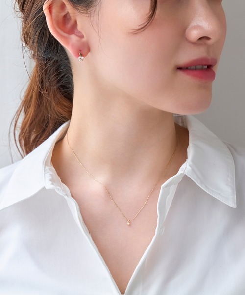 Phoebe（フィービィー）の「【金属アレルギー対応】シャイニーフチミルネックレス/全長:約39cm+3cm/ニッケルフリー（ネックレス・レディース・シャンパン/イエローゴールド/シルバー・FREE）」の7枚目の写真