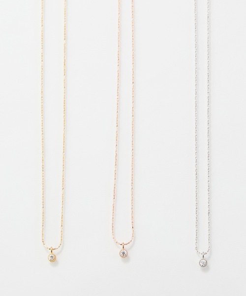 Phoebe（フィービィー）の「【金属アレルギー対応】シャイニーフチミルネックレス/全長:約39cm+3cm/ニッケルフリー（ネックレス・レディース・シャンパン/イエローゴールド/シルバー・FREE）」の19枚目の写真