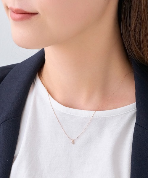 Phoebe（フィービィー）の「【金属アレルギー対応】シャイニーフチミルネックレス/全長:約39cm+3cm/ニッケルフリー（ネックレス・レディース・シャンパン/イエローゴールド/シルバー・FREE）」の4枚目の写真