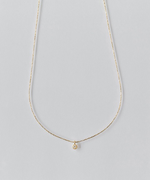 Phoebe（フィービィー）の「【金属アレルギー対応】シャイニーフチミルネックレス/全長:約39cm+3cm/ニッケルフリー（ネックレス・レディース・シャンパン/イエローゴールド/シルバー・FREE）」の5枚目の写真