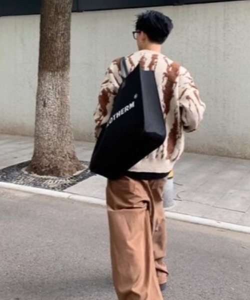 FreeZone(フリーゾーン)の「柄バイカラーニット(ニット/セーター・メンズ・アイボリー/ブラック・F)」の4枚目の写真
