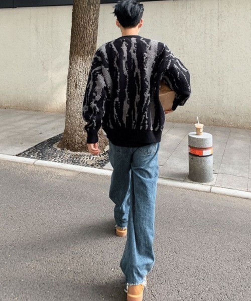 セール】柄バイカラーニット（ニット/セーター）｜FreeZone（フリー