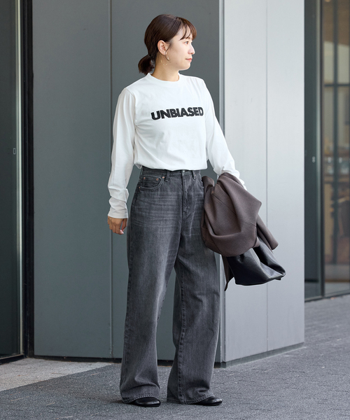 JOURNAL STANDARD(ジャーナルスタンダード)の「《追加5》UNBIASEDロングスリーブ Tシャツ(Tシャツ/カットソー・レディース・ホワイト/チャコールグレー・FREE)」の22枚目の写真