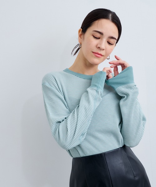 Healthknit(ヘルスニット)の「【Healthknit/ヘルスニット】Basic Waffle Crewneck L/S(Tシャツ/カットソー・レディース・ブラック系その他/ホワイト/ブラック/ブルー系その他5・FREE)」の4枚目の写真