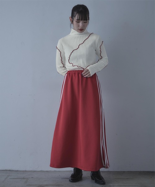 miette(ミエット)の「配色メロープチハイネックリブニット(ニット/セーター・レディース・グレー/ブラック/ブラウン/オフホワイト・FREE)」の5枚目の写真