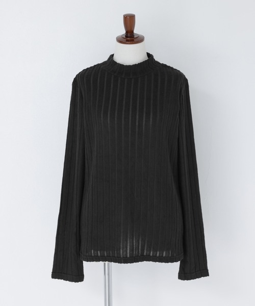 n'OrLABEL（ノアールレーベル）の「『起毛リブハイネックカットソー』（Tシャツ/カットソー・レディース・ダークブルー/ライトグレー/レッド/ブラック・S～Ｍ/L～LL/3L）」の19枚目の写真