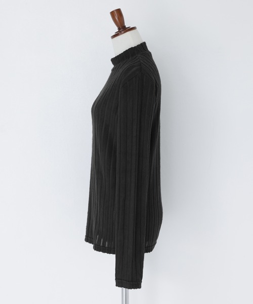 n'OrLABEL（ノアールレーベル）の「『起毛リブハイネックカットソー』（Tシャツ/カットソー・レディース・ダークブルー/ライトグレー/レッド/ブラック・S～Ｍ/L～LL/3L）」の18枚目の写真