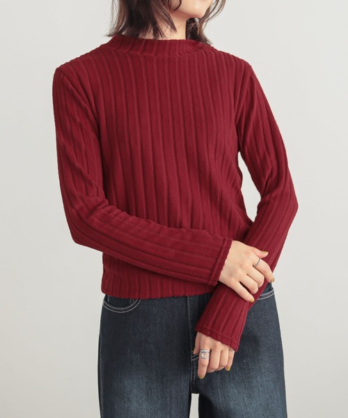 n'OrLABEL（ノアールレーベル）の「『起毛リブハイネックカットソー』（Tシャツ/カットソー・レディース・ダークブルー/ライトグレー/レッド/ブラック・S～Ｍ/L～LL/3L）」の9枚目の写真