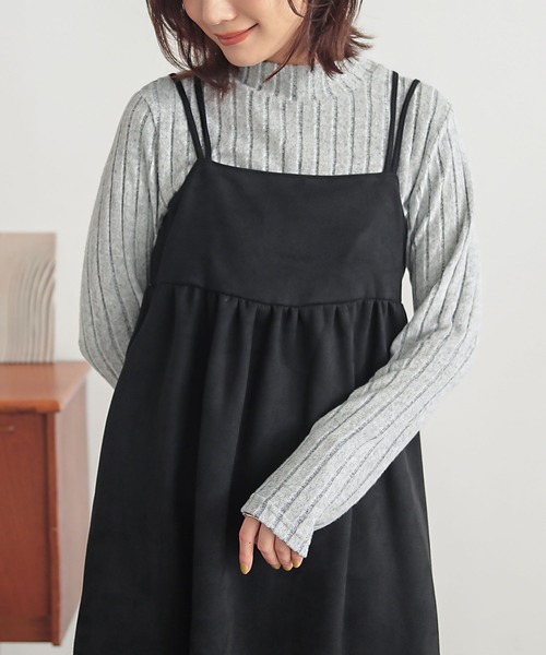 n'OrLABEL（ノアールレーベル）の「『起毛リブハイネックカットソー』（Tシャツ/カットソー・レディース・ダークブルー/ライトグレー/レッド/ブラック・S～Ｍ/L～LL/3L）」の10枚目の写真