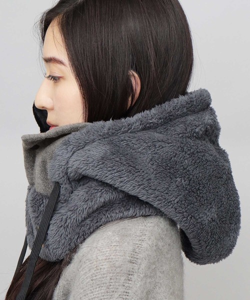 異素材切替 フロントボタン フードウォーマー（ファーフリース