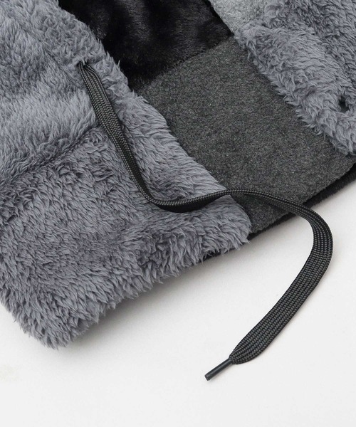 KRIFF MAYER（クリフメイヤー）の「異素材切替 フロントボタン フードウォーマー（ファーフリース・フリース・ボアフリース）（ネックウォーマー/スヌード・メンズ・マルチ/ブラック/ブラウン・FREE）」の18枚目の写真