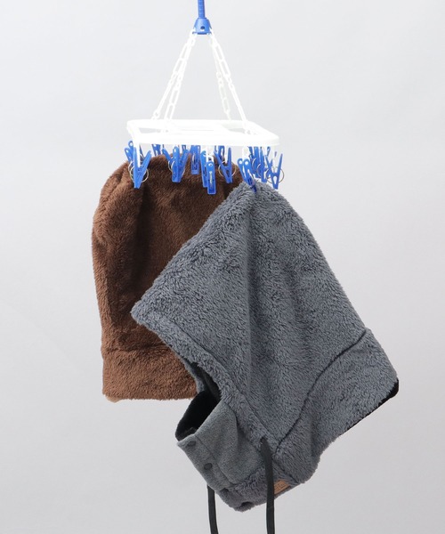 KRIFF MAYER（クリフメイヤー）の「異素材切替 フロントボタン フードウォーマー（ファーフリース・フリース・ボアフリース）（ネックウォーマー/スヌード・メンズ・マルチ/ブラック/ブラウン・FREE）」の21枚目の写真