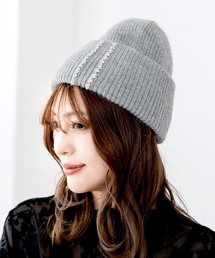 JULIA BOUTIQUE（ジュリアブティック）の「ビジューラインニットキャップ（ニットキャップ/ビーニー）」