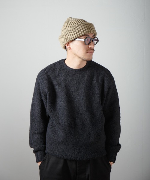 【極美品】45R 縮絨ニットのPラップジャケット F ブラック ウール RACAL ホールガーメントニット | ビッグシルエットワッチ - Ray's