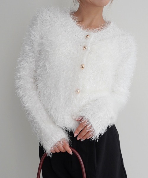 シャギーラメニットカーディガン（カーディガン/ボレロ）｜Rashik（ラシク）