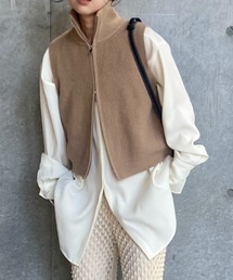 ISOOK | ジップハイネックニットベスト (kiharu select) / ジップベスト ダブルジップ ジップニッジ スタンドネック(ベスト)