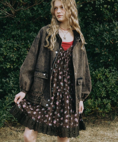 idem loose denim jacket ブラウン セール】loose denim jacket / ルーズデニムジャケット（デニム
